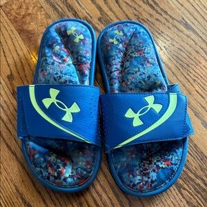 Under Armour Kids Slide Sandals - Blue and Yellow